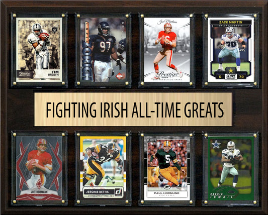 Notre Dame Fighting Irish Legends Plaque 8 Cards Joe Montana Bettis Tim Brown Ismail