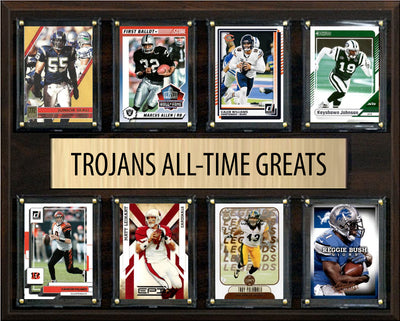 USC Trojans Legends Plaque 8 Cards Marcus Allen Caleb Williams Seau Palmalu Bush