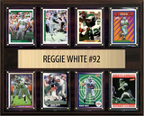 Reggie White Philadelphia Eagles Hall of Fame Fan Gift Plaque 12x15 8 Cards Prizm, Donruss, Score 2024 2025 2026