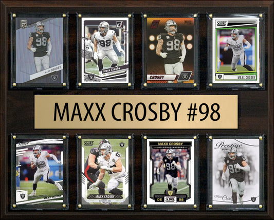 Maxx Crosby #98 8 Card Plaque Donruss Score Panini 2023 2024 Las Vegas Raiders