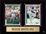 Reggie White Philadelphia Eagles Hall of Fame Fan Gift Plaque 6x8 2 Cards Prizm, Donruss, Score 2024 2025 2026