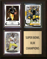 Pittsburgh Steelers Super Bowl XLIII Champions Fan Gift Plaque 8x10 3 Cards