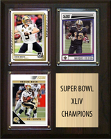 New Orleans Saints Super Bowl XLIV Champions Fan Gift Plaque 8x10 3 Cards