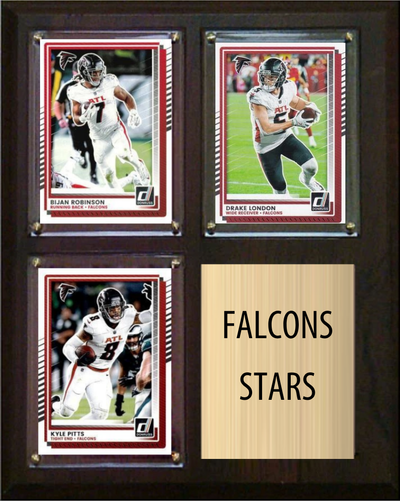Atlanta Falcons Stars 2026 Fan Cave Plaque 8x10 3 Cards - Robinson, London, Pitts