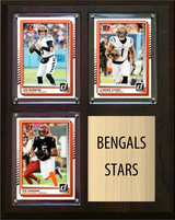Cincinnati Bengals Stars 2026 Fan Cave Plaque 8x10 3 Cards - Burrow, Chase, Higgins