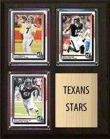 Houston Texans Stars 2026 Fan Cave Plaque 8x10 3 Cards - Stroud, Collins, Anderson