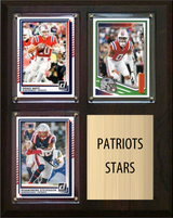 New England Patriots Stars 2026 Fan Cave Plaque 8x10 3 Cards - Maye, Gonzalez, Stevenson
