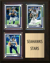 Seattle Seahawks Stars 2026 Fan Cave Plaque 8x10 3 Cards - Darnold, Smith-Njigba, Kupp