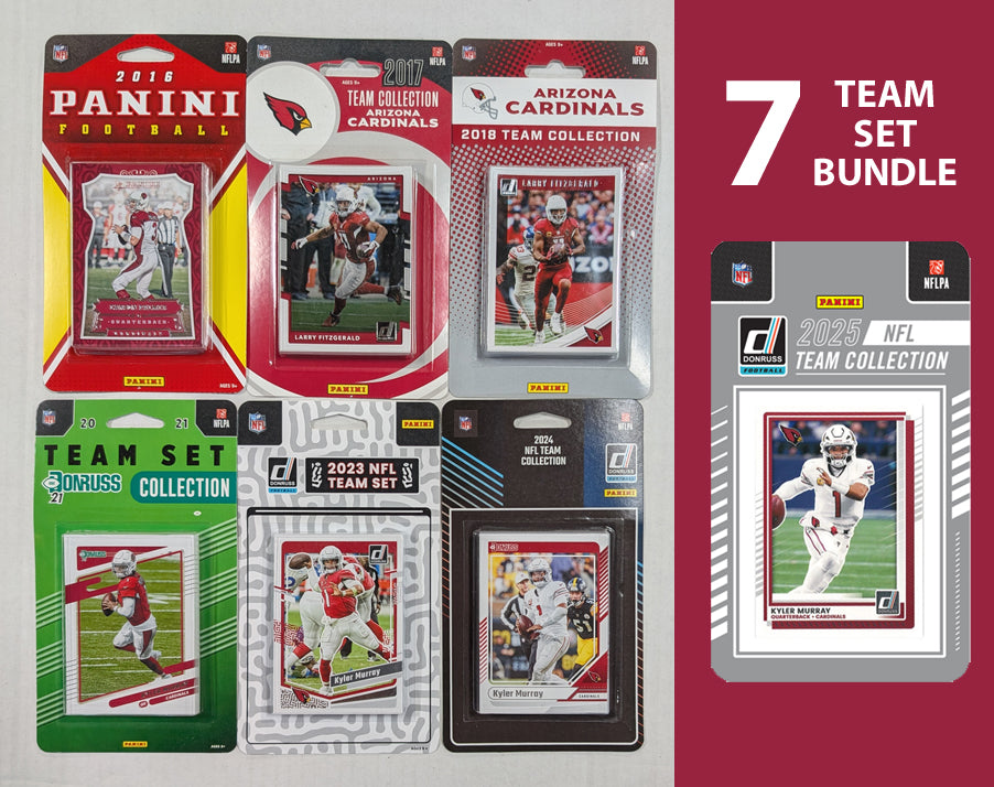 Donruss Arizona Cardinals 7 Football Card Team Sets 2024 2023 2021 2020 2016 2015 2025