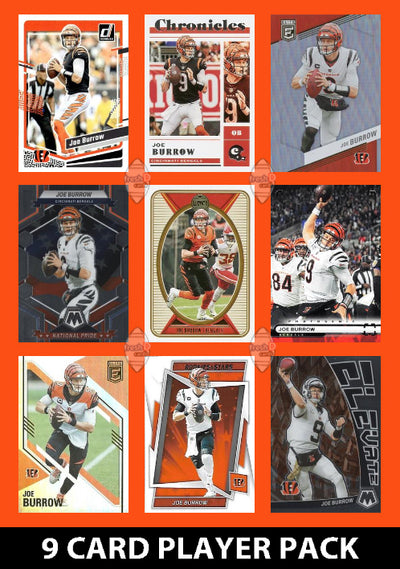 Joe Burrow 9 Card Player Pack 2023 2024 2025  Donruss Panini Score Cincinnati Bengals