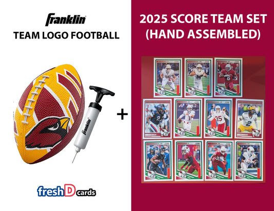 Franklin NFL Team Football Arizona Cardinals + 2025 Cards - Rubber Youth Mini Pump Kyler Murray