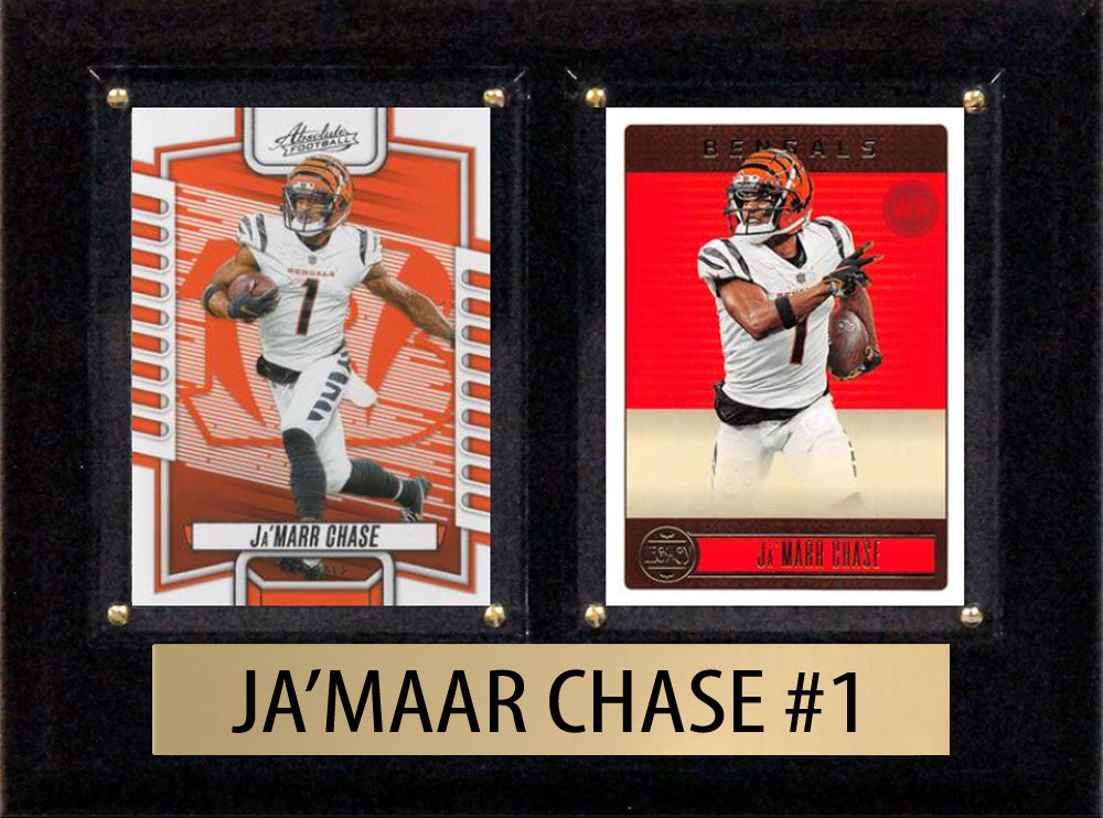 Ja'Maar Chase Score Donruss 2023 2024  2 Card 6" x 8" Plaque Cincinnati Bengals
