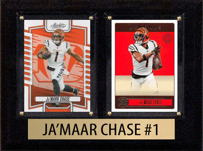 Ja'Maar Chase Score Donruss 2023 2024  2 Card 6" x 8" Plaque Cincinnati Bengals hand-collated team set