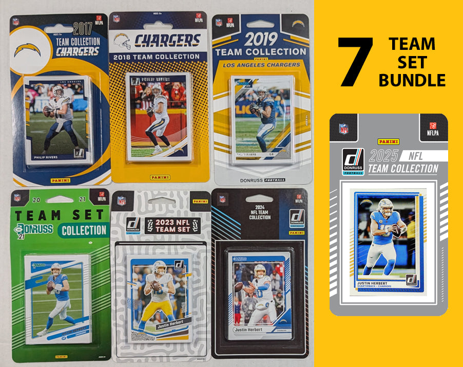 Donruss LA Chargers 7 Team Sets 2024 2023 2021 2019 2018 2017 2025 Justin Herbert
