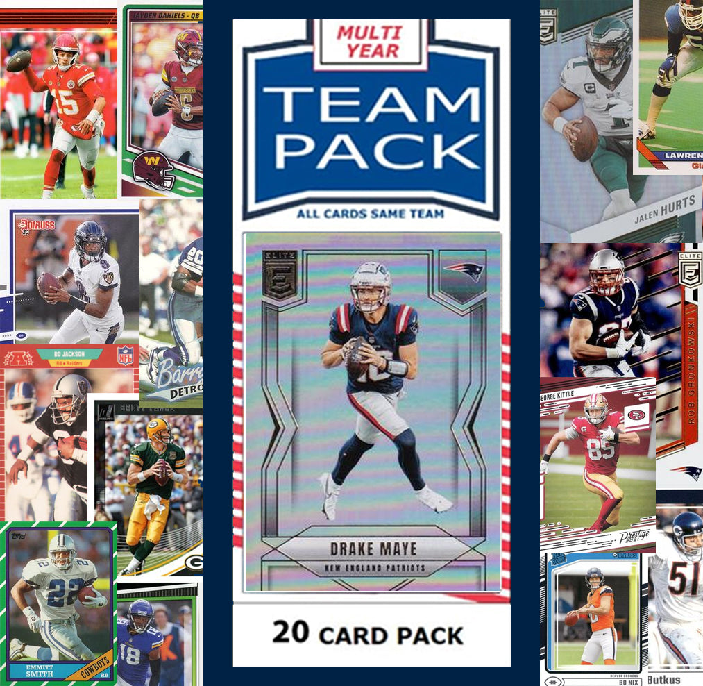 20 Card Team Pack New England Patriots Drake Maye 2025 Score 2024 Donruss
