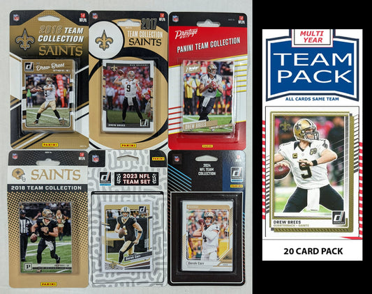 Donruss New Orleans Saints Team Sets 2024 2023 2018 2017 2016 + Multiyear Pack 2025 Drew Brees