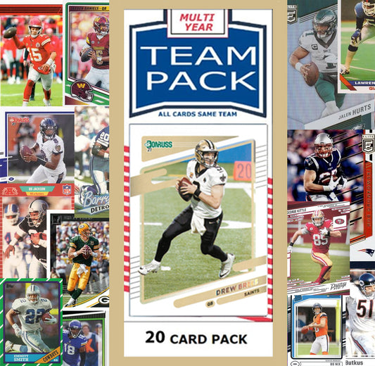20 Card Team Pack New Orleans Saints Drew Brees 2025 Score 2024 Donruss