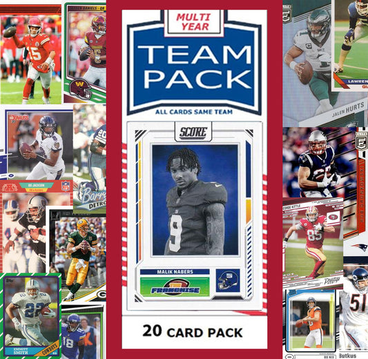 20 Card Team Pack New York Giants Malik Nabers Lawrence Taylor 2025 Score 2024 Donruss