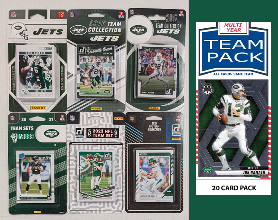 Donruss New York Jets Team Sets 2024 2023 2021 2017 2016 SCORE 2011 + Multiyear Pack 2025 Joe Namath