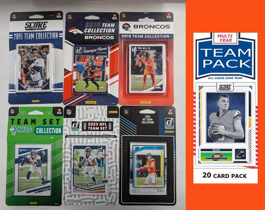 Donruss Denver Broncos Team Sets 2024 2023 2019 2016 2013 + Multiyear Pack 2025 Bo Nix