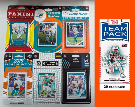 Donruss Miami Dolphins Team Sets 2024 2023 2019 2017 + Multiyear Pack 2025 Tua Tyreek Hill