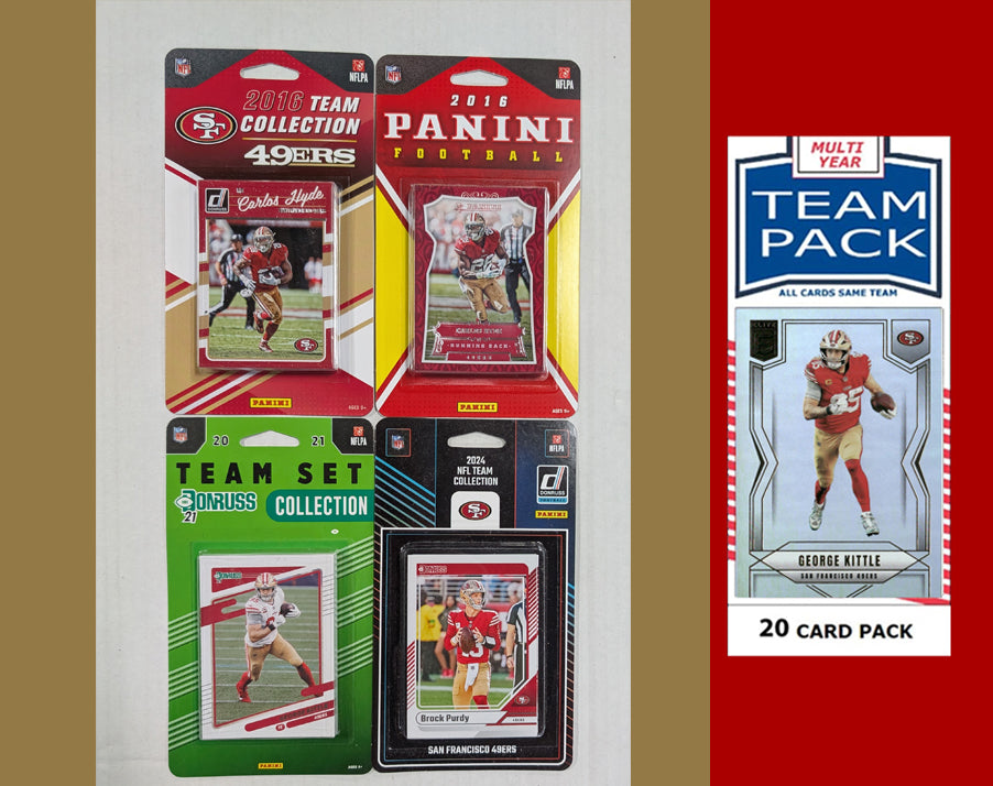 Donruss SF 49ers Team Sets 2024 2021 2016 + Multiyear Pack 2025 George Kittle