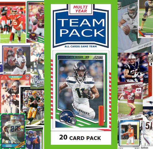20 Card Team Pack Seattle Seahawks 2025 Score 2024 Donruss Russell Wilson Jaxson Smith-Njigba