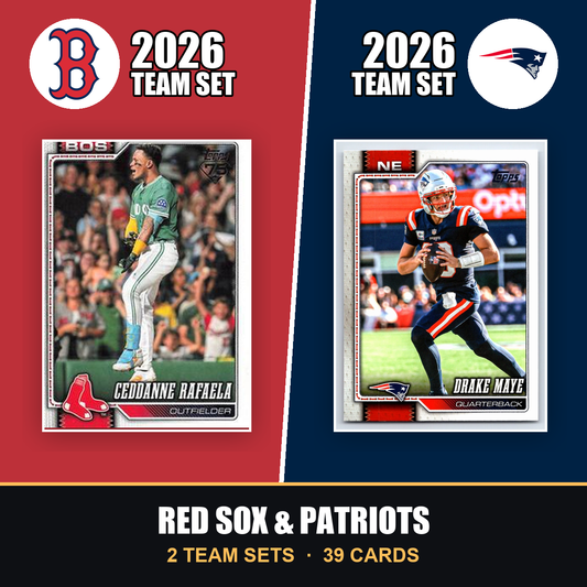 2026 Topps Boston Red Sox & New England Patriots Team Set Combo - Baseball + Football 2-Sport Bundle - Ceddanne Rafaela & Drake Maye