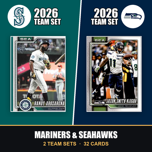 2026 Topps Seattle Mariners & Seahawks Team Set Combo - Baseball + Football 2-Sport Bundle - Randy Arozarena & Jaxon Smith-Njigba