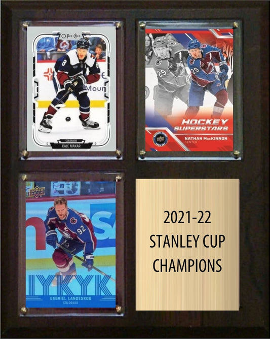 Colorado Avalanche 2021-22 Stanley Cup Champions Fan Gift Plaque 8x10 3 Cards plaque