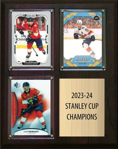 Florida Panthers 2023-24 Stanley Cup Champions Fan Gift Plaque 8x10 3 Cards plaque