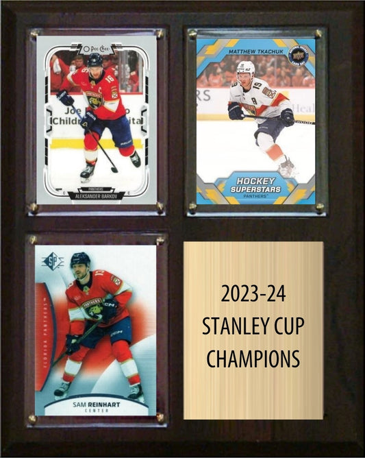 Florida Panthers 2023-24 Stanley Cup Champions Fan Gift Plaque 8x10 3 Cards plaque