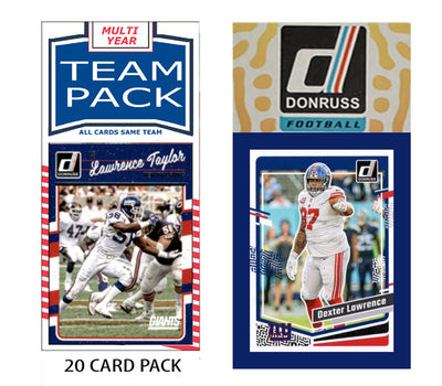 New York Giants 2025 2024 2023 Team Pack 20 Cards Lawrence Taylor + 2023 Donruss Team Set