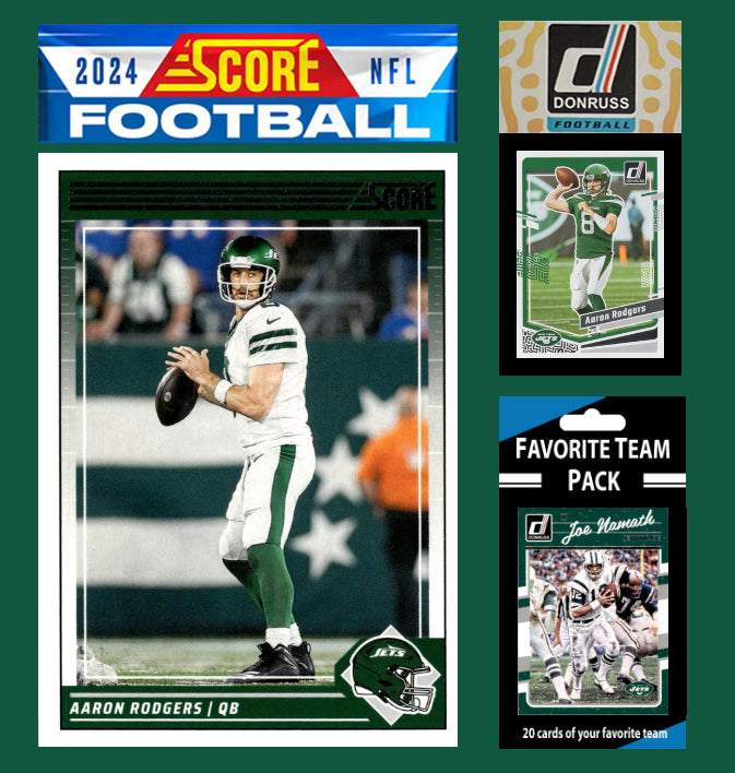 2024 SCORE NFL New York Jets Team Set Gift Pack + 2023 Donruss + 20 Card Pack  Aaron Rodgers Joe Namath