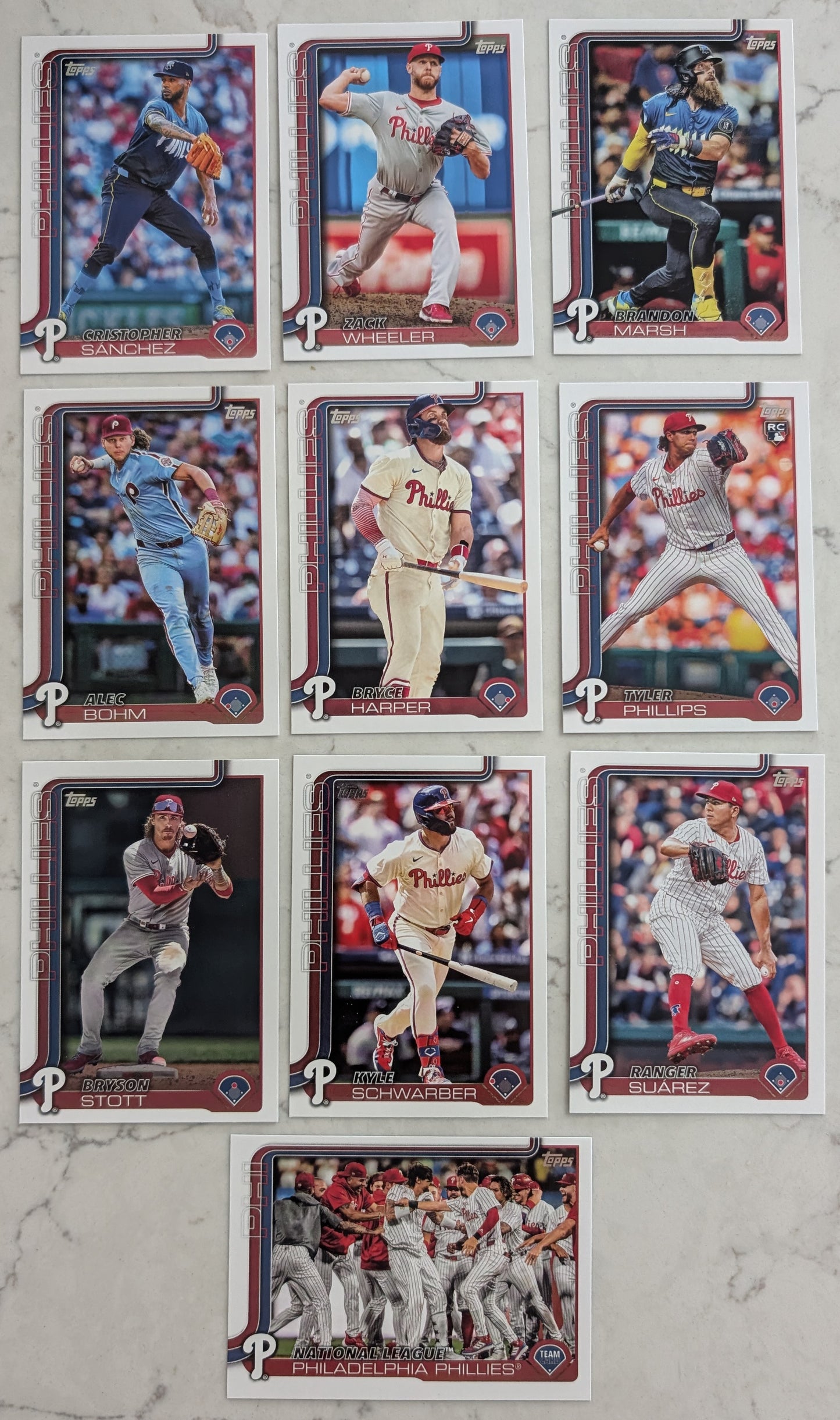 2024 Baseball Team Pack Phillies 20 Card Pack Mike Schmidt + 2025 Topps Series 1 Team Set - Bryce Harper