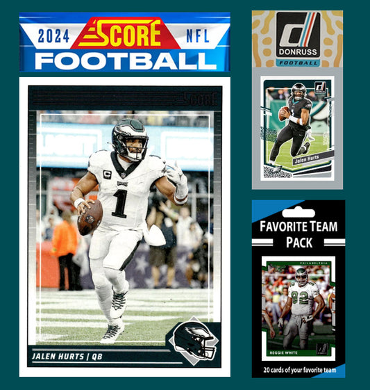 2024 SCORE NFL Philadelphia Eagles Team Set Gift Pack + 2023 Donruss + 20 Card Pack Hurts Reggie White