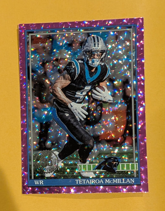 2026 Topps Football Tetairoa McMillan 1991 Topps Football #91TF-15 Pink Crackle Foil