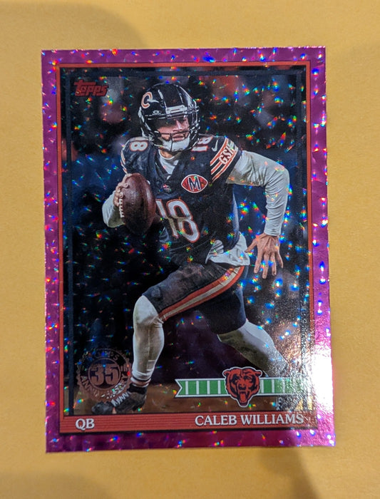 2026 Topps Football Caleb Williams 1991 Topps Football #91TF-18 Pink Crackle Foil