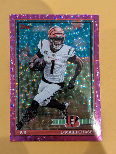 2026 Topps Football Ja'Marr Chase 1991 Topps Football #91TF-23 Pink Crackle Foil