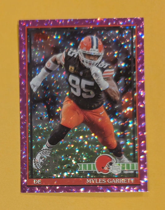 2026 Topps Football Myles Garrett 1991 Topps Football #91TF-26 Pink Crackle Foil