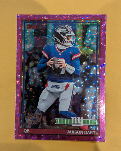 2026 Topps Football Jaxson Dart 1991 Topps Football #91TF-33 Pink Crackle Foil