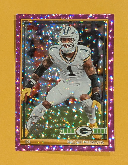 2026 Topps Football Micah Parsons 1991 Topps Football #91TF-40 Pink Crackle Foil