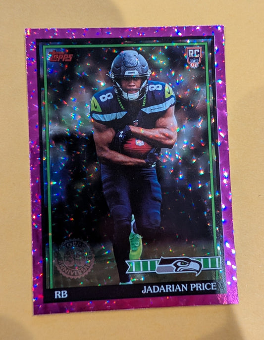 2026 Topps Football Jadarian Price 1991 Topps Rookies #91TR-10 Pink Crackle Foil