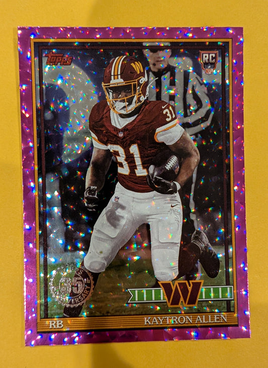 2026 Topps Football Kaytron Allen 1991 Topps Rookies #91TR-15 Pink Crackle Foil