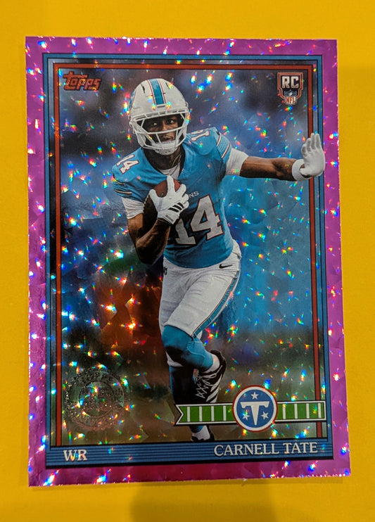2026 Topps Football Carnell Tate 1991 Topps Rookies #91TR-18 Pink Crackle Foil