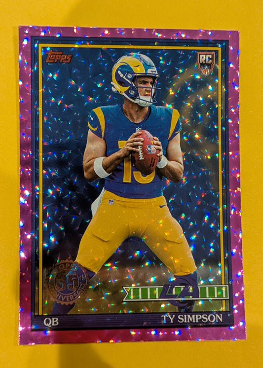 2026 Topps Football Ty Simpson 1991 Topps Rookies #91TR-2 Pink Crackle Foil