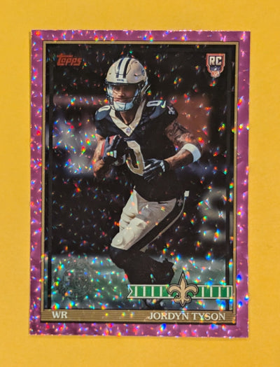 2026 Topps Football Jordyn Tyson 1991 Topps Rookies #91TR-20 Pink Crackle Foil