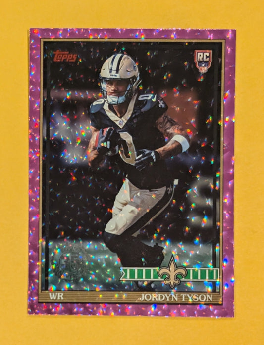 2026 Topps Football Jordyn Tyson 1991 Topps Rookies #91TR-20 Pink Crackle Foil