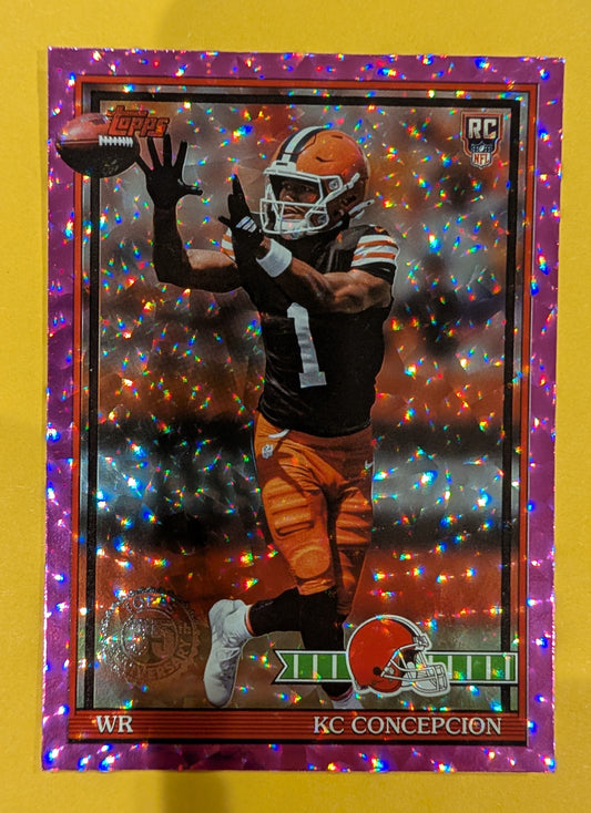 2026 Topps Football KC Concepcion 1991 Topps Rookies #91TR-23 Pink Crackle Foil