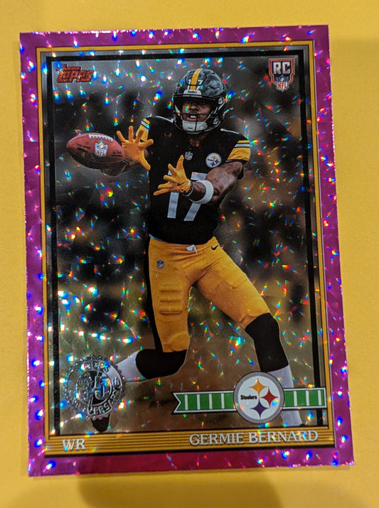2026 Topps Football Germie Bernard 1991 Topps Rookies #91TR-25 Pink Crackle Foil